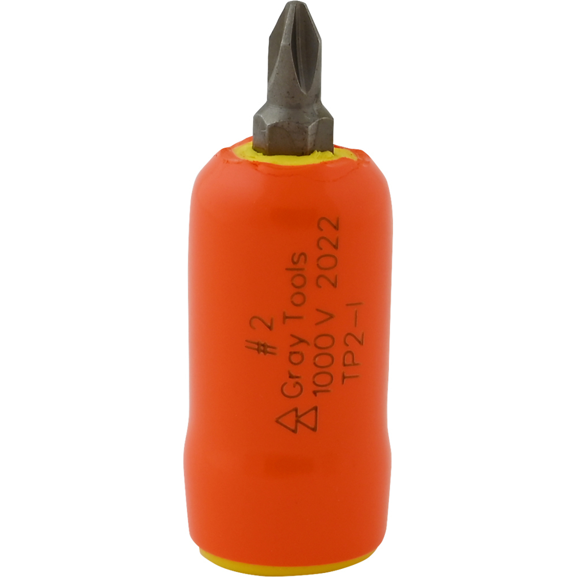 Gray Tools, No. 2 X 3/8in. Drive Phillips 1000V Insulated Socket, Drive Size 3/8 in, Model# TP2-I